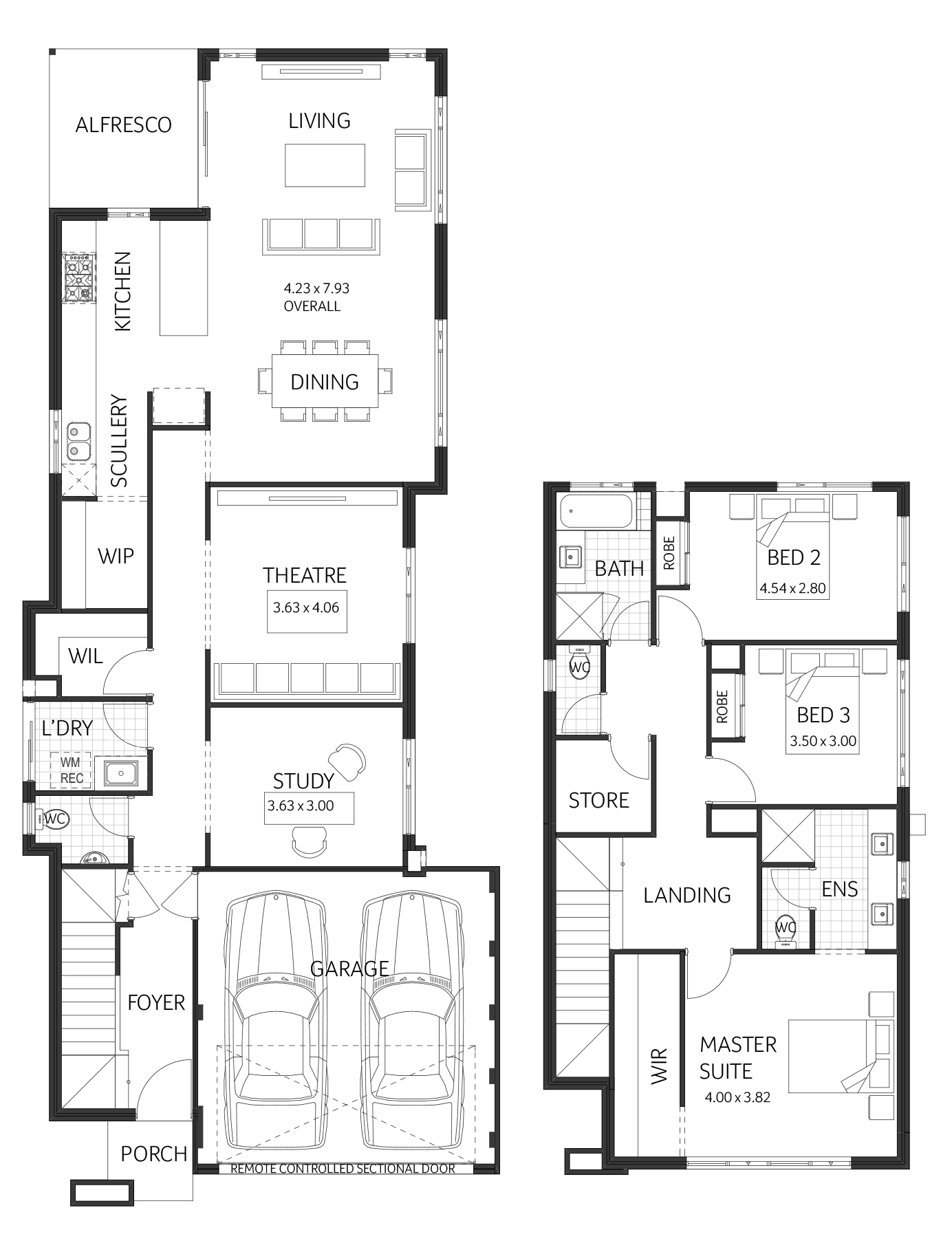 Santorini - 3 Bedroom 2 Bathroom Double Storey Design by Plunkett Homes