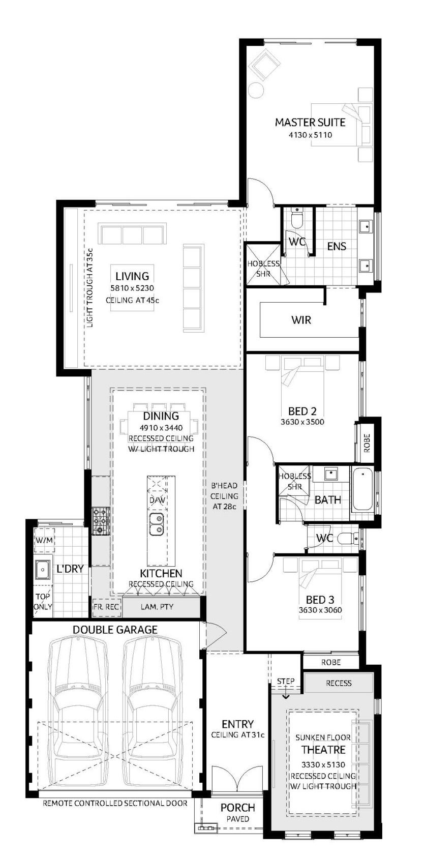 Neutra 3 Bedroom 2 Bathroom Single Storey Design by Plunkett Homes