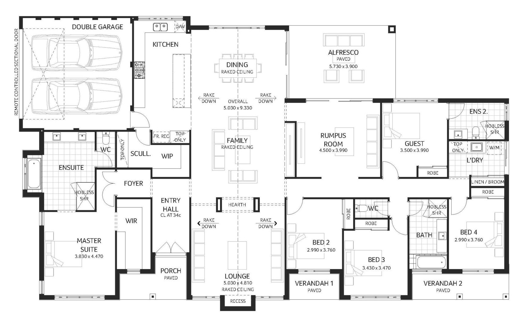 Branford 5 Bedroom 3 Bathroom Single Storey Design by Plunkett Homes